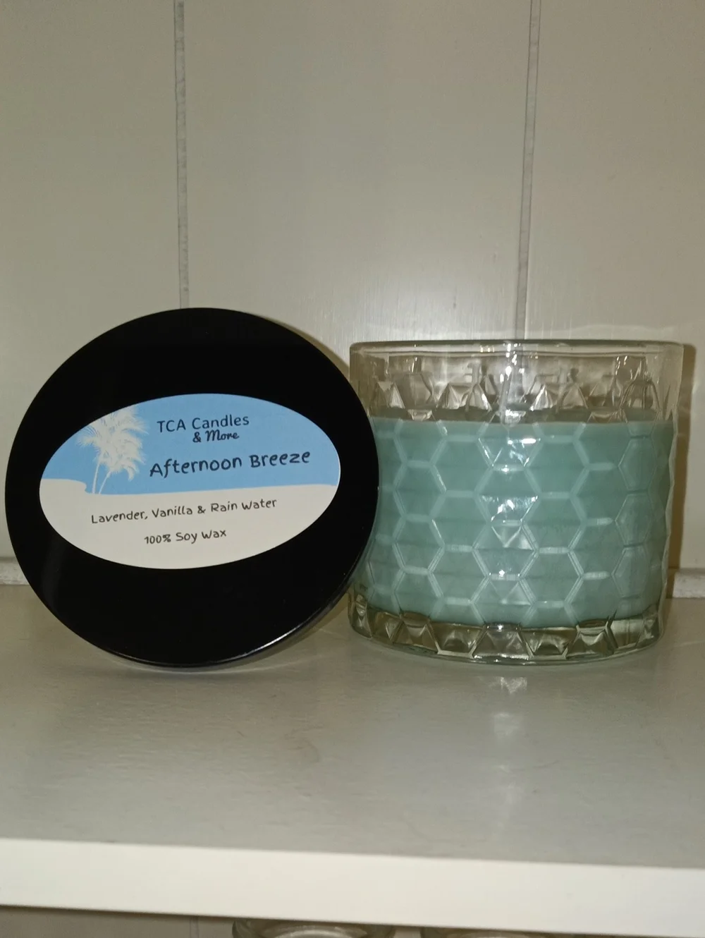 Afternoon Breeze Lavender Vanilla Soy Candle - Light Blue